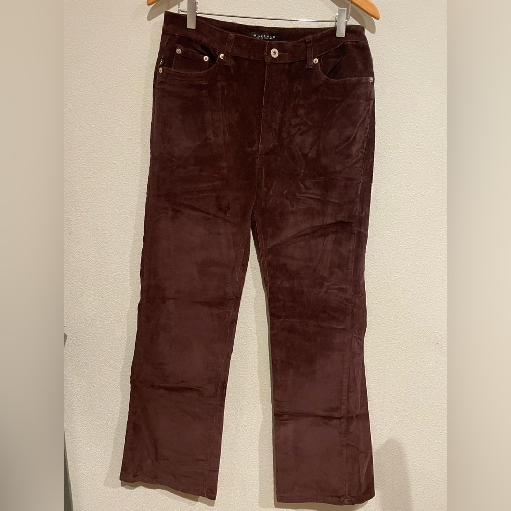 NWOT Buffalo David Bitton Brown Corduroy women’s flare pant. Size 32